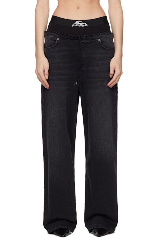 Черные джинсы с поясом Regular Prototypes 
Черные джинсы с поясом Regular Prototypes