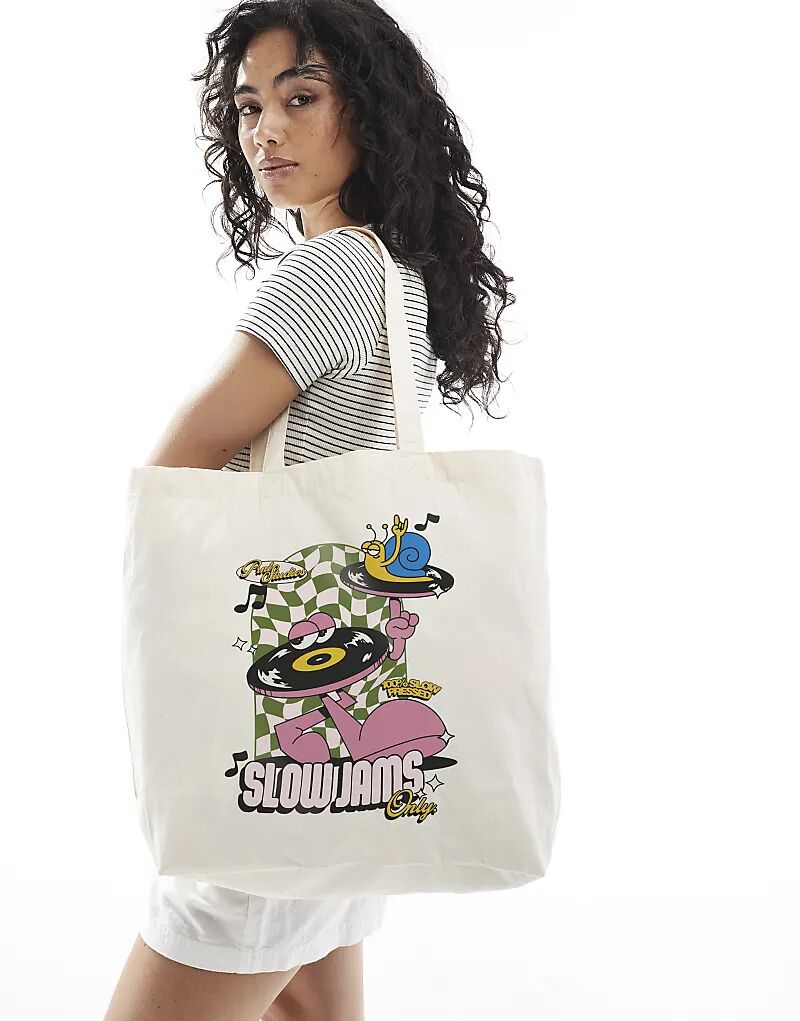 Сумка-тоут PRNT Slow Jams в натуральном цвете
Сумка-тоут PRNT Slow Jams в натуральном цвете