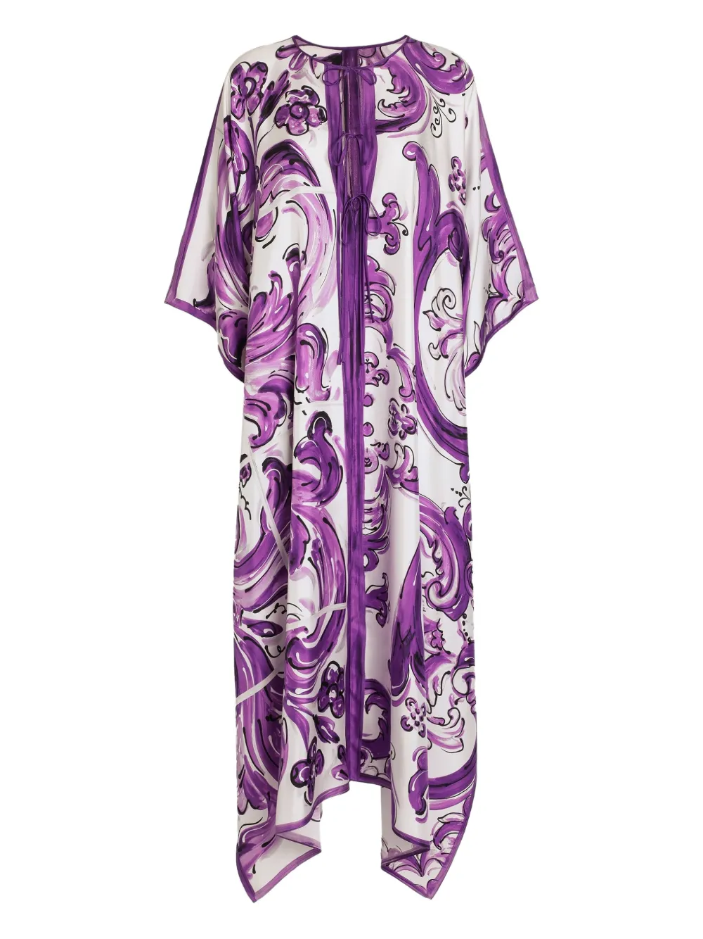 Платье с принтом Majolica DOLCE & GABBANA, белый 
Платье с принтом Majolica DOLCE & GABBANA, белый