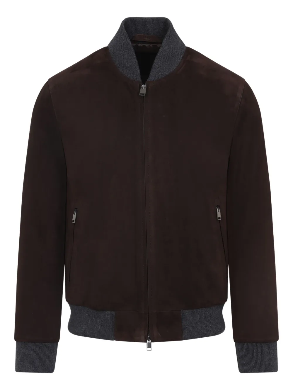 Замшевый бомбер Brioni, коричневый 
Замшевый бомбер Brioni, коричневый