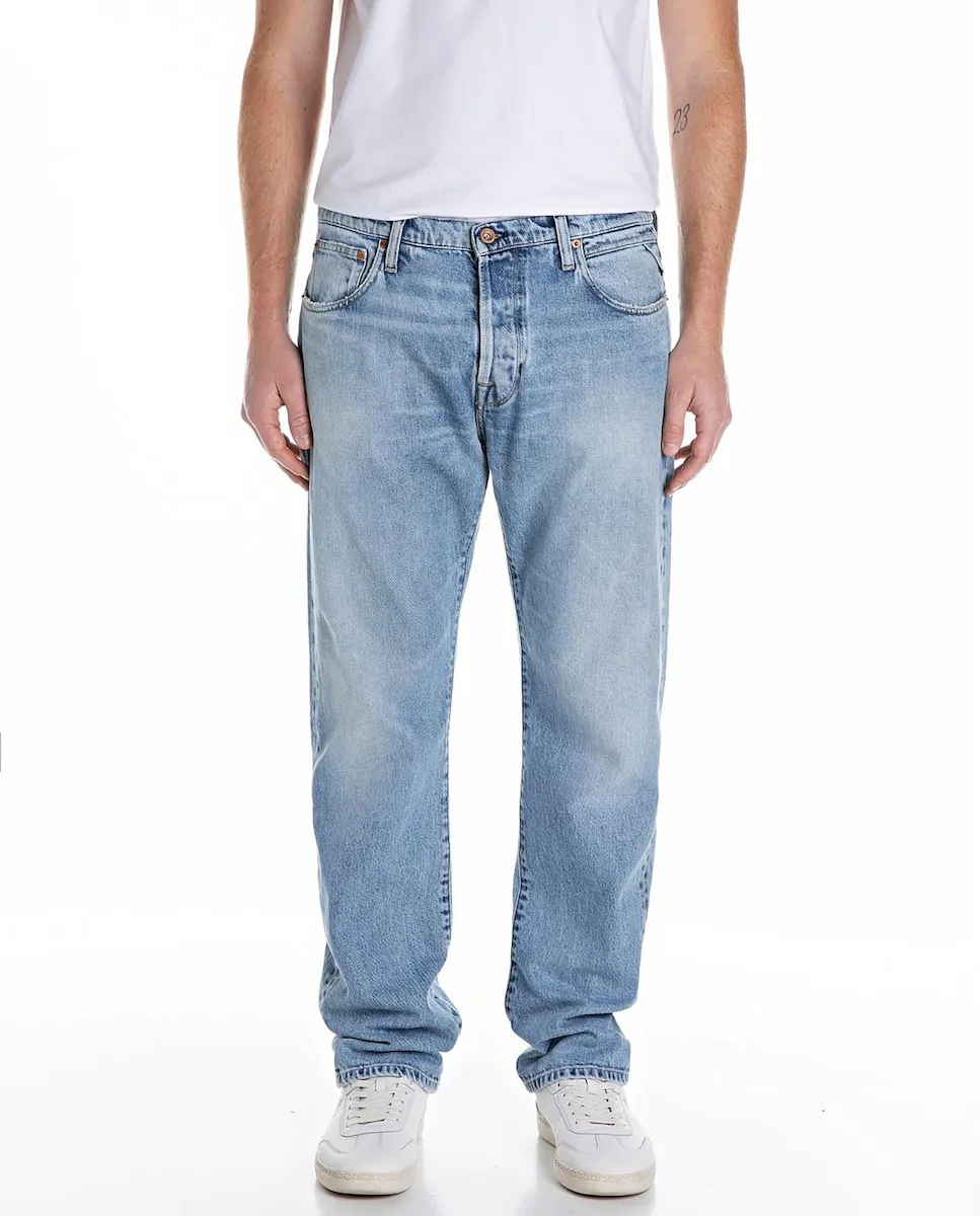 Мужские джинсы-вакеро расслабленного кроя с пятью карманами Replay, светло-голубой
Мужские джинсы-вакеро расслабленного кроя с пятью карманами Replay, светло-голубой