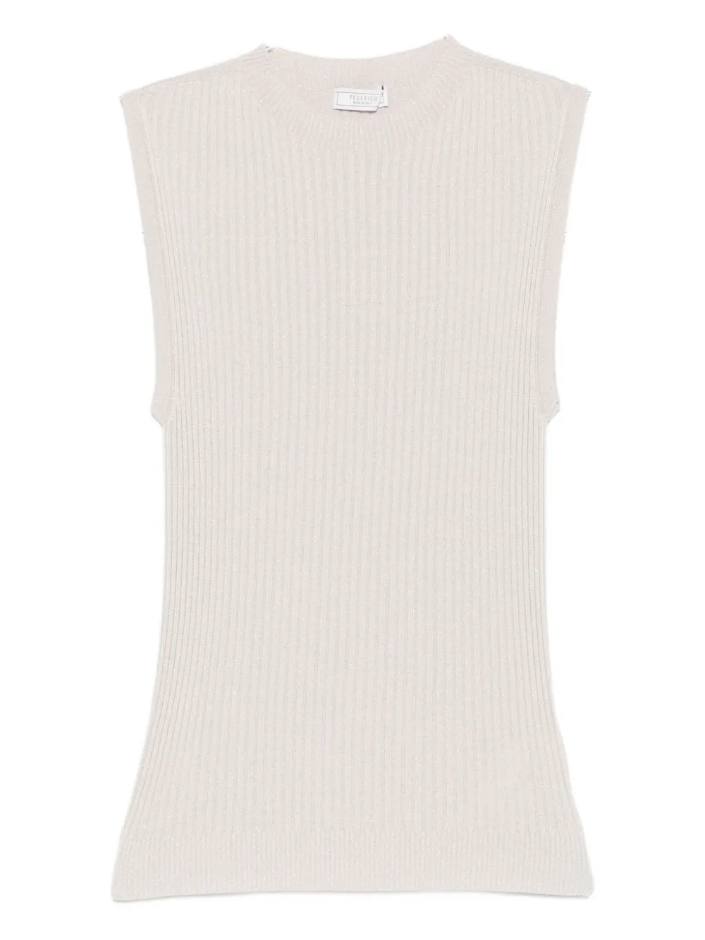 Вязаный топ в рубчик с круглым вырезом Peserico, нейтральный
Вязаный топ в рубчик с круглым вырезом Peserico, нейтральный