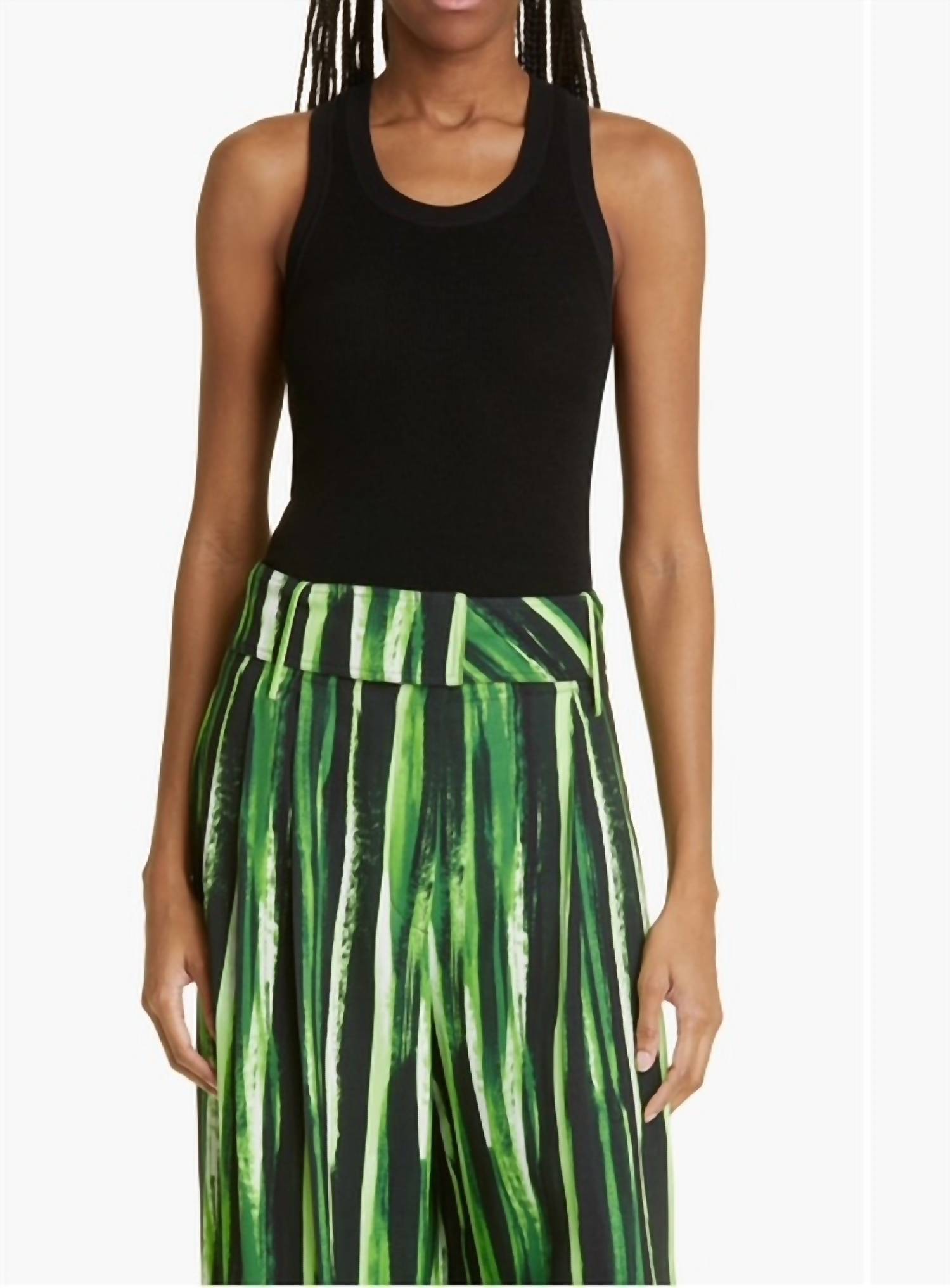 Черный матовый топ из вискозного ребристого трикотажа Proenza Schouler
Черный матовый топ из вискозного ребристого трикотажа Proenza Schouler