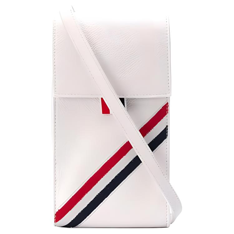 THOM BROWNE Кожаная сумка-кроссбоди унисекс белая
THOM BROWNE Кожаная сумка-кроссбоди унисекс белая