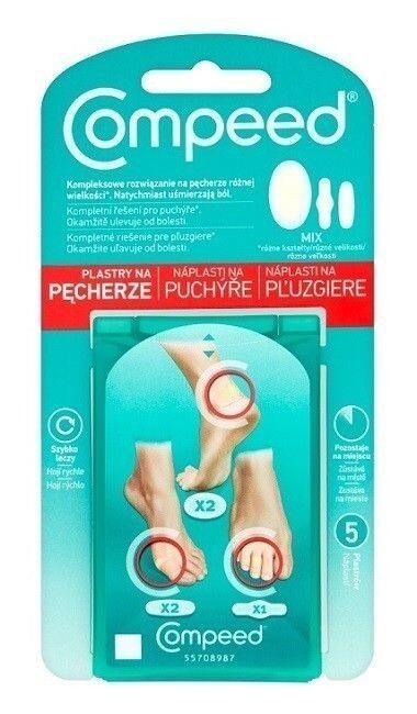 Защитные пластыри от волдырей Compeed Na pęcherze mix, 5 шт
Защитные пластыри от волдырей Compeed Na pęcherze mix, 5 шт