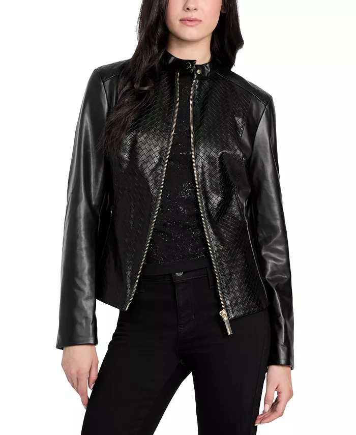 Женская куртка из искусственной кожи с плетением «рогожка» GUESS, черный
Женская куртка из искусственной кожи с плетением «рогожка» GUESS, черный