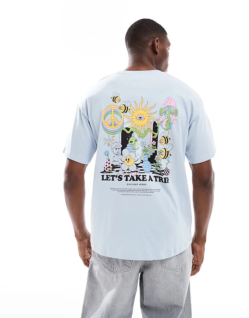 Футболка Jack & Jones большого размера с принтом «Подробнее» синего цвета
Футболка Jack & Jones большого размера с принтом «Подробнее» синего цвета