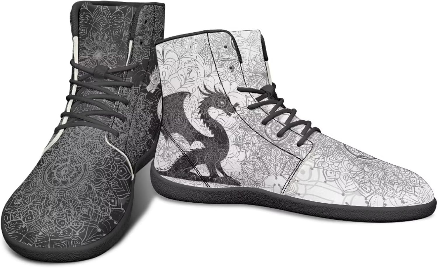 Высокие кроссовки с драконовым узором, черно-белые, мандала, из ПУ, повседневные спортивные обувь для зала, заземленные для мужчин Watdotory
Высокие кроссовки с драконовым узором, черно-белые, мандала, из ПУ, повседневные спортивные обувь для зала, заземленные для мужчин Watdotory