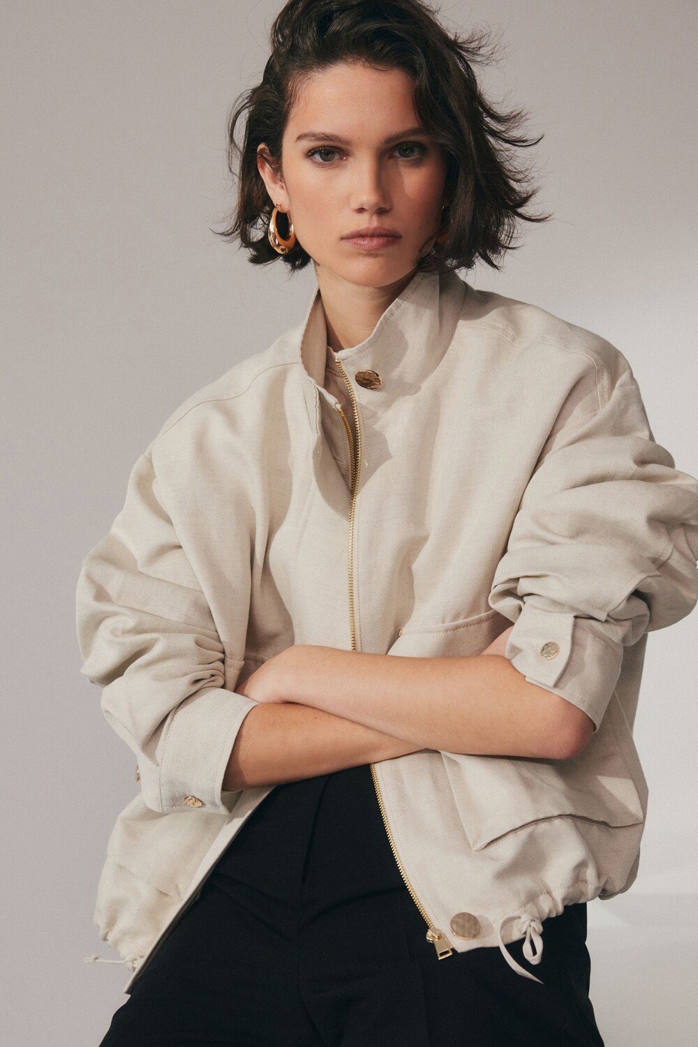 Льняной бомбер Next, бежевый
Льняной бомбер Next, бежевый