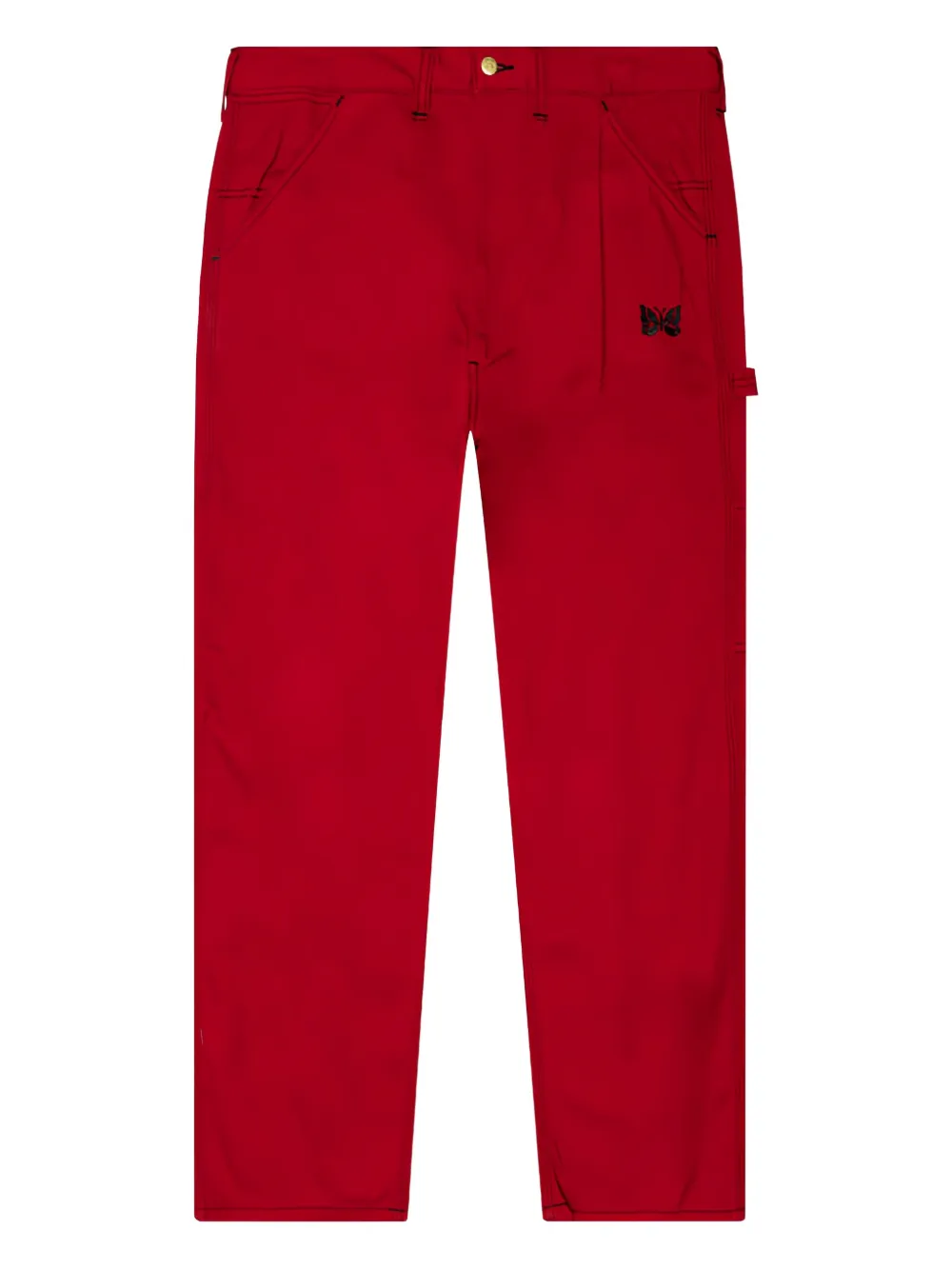 Брюки X Smith с вышитыми бабочками на пряжках Needles, красный 
Брюки X Smith с вышитыми бабочками на пряжках Needles, красный