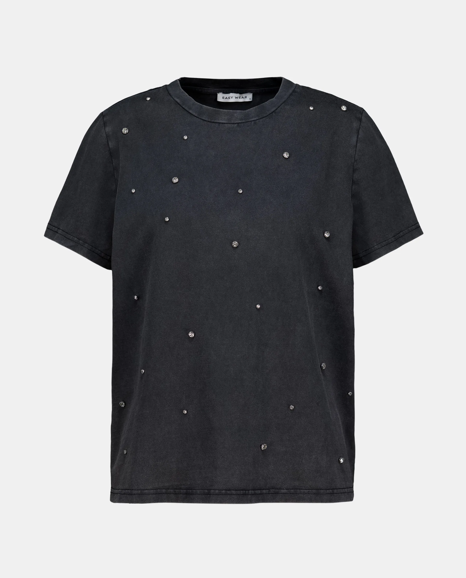 Женская футболка с коротким рукавом и стразами Easy Wear, светло-серый
Женская футболка с коротким рукавом и стразами Easy Wear, светло-серый