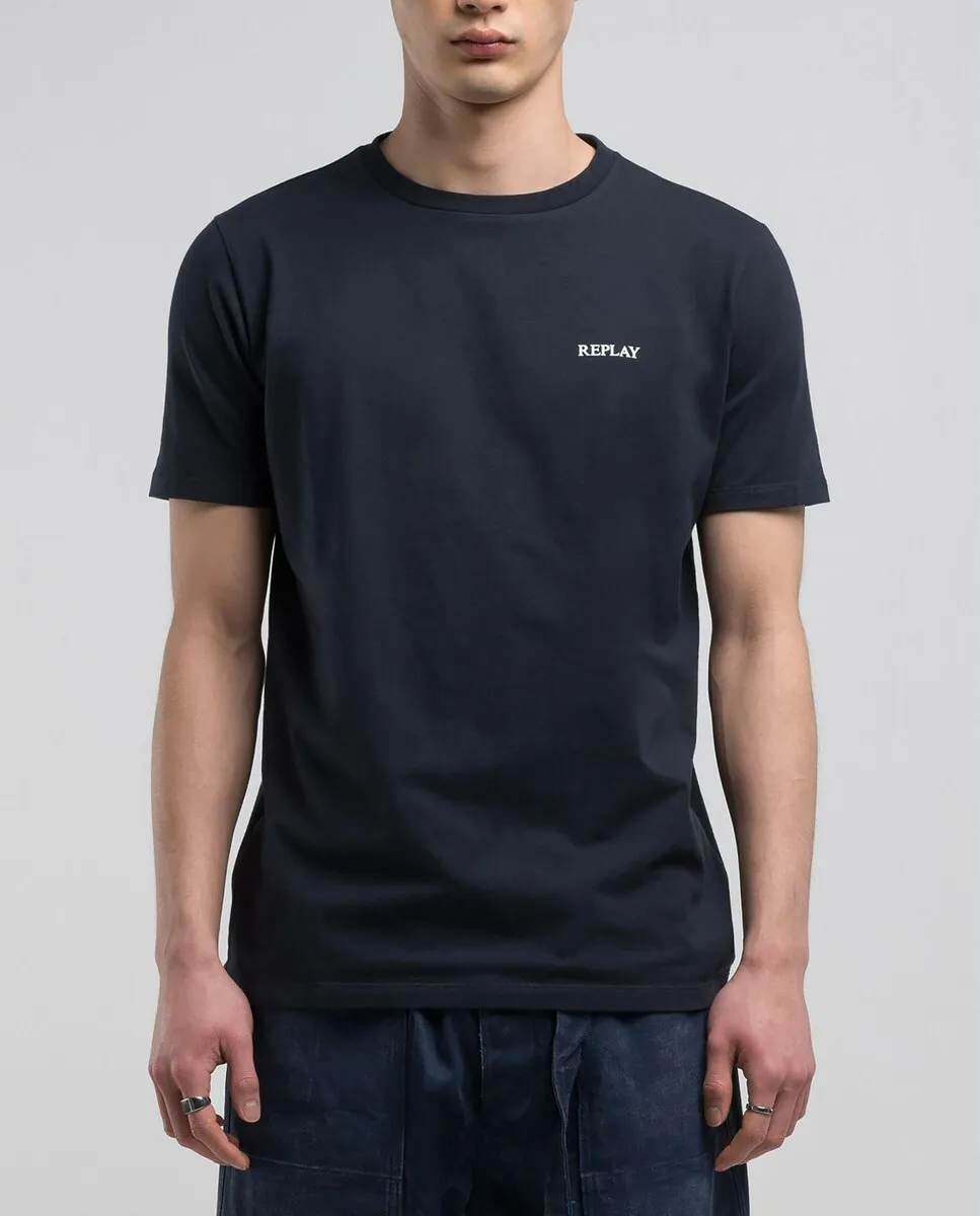 Мужская футболка с коротким рукавом и круглым вырезом Replay, темно-синий 
Мужская футболка с коротким рукавом и круглым вырезом Replay, темно-синий