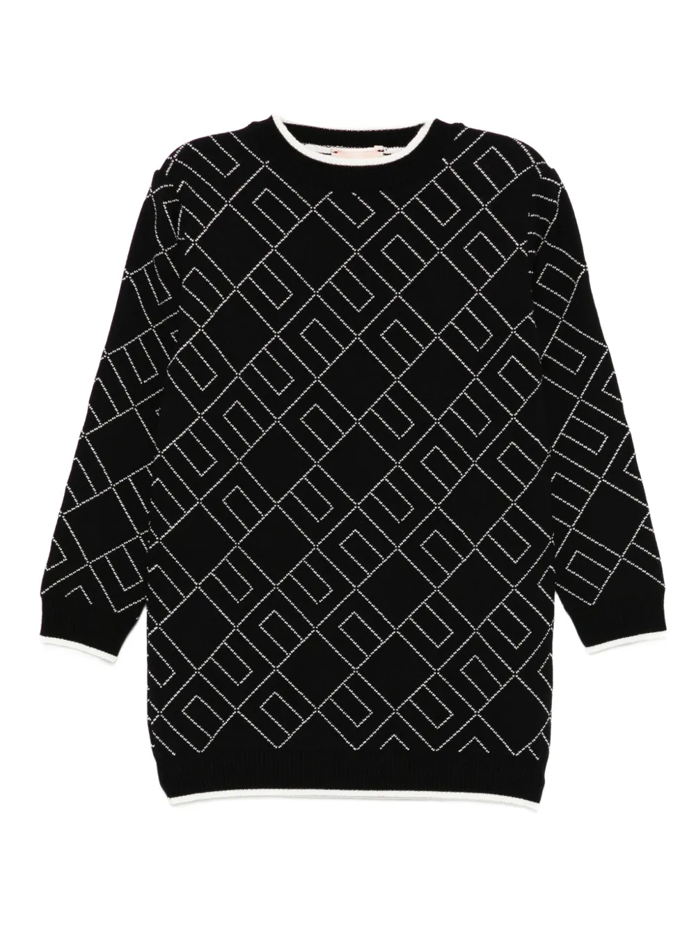 Свитер с геометричным узором Elisabetta Franchi La Mia Bambina, черный 
Свитер с геометричным узором Elisabetta Franchi La Mia Bambina, черный