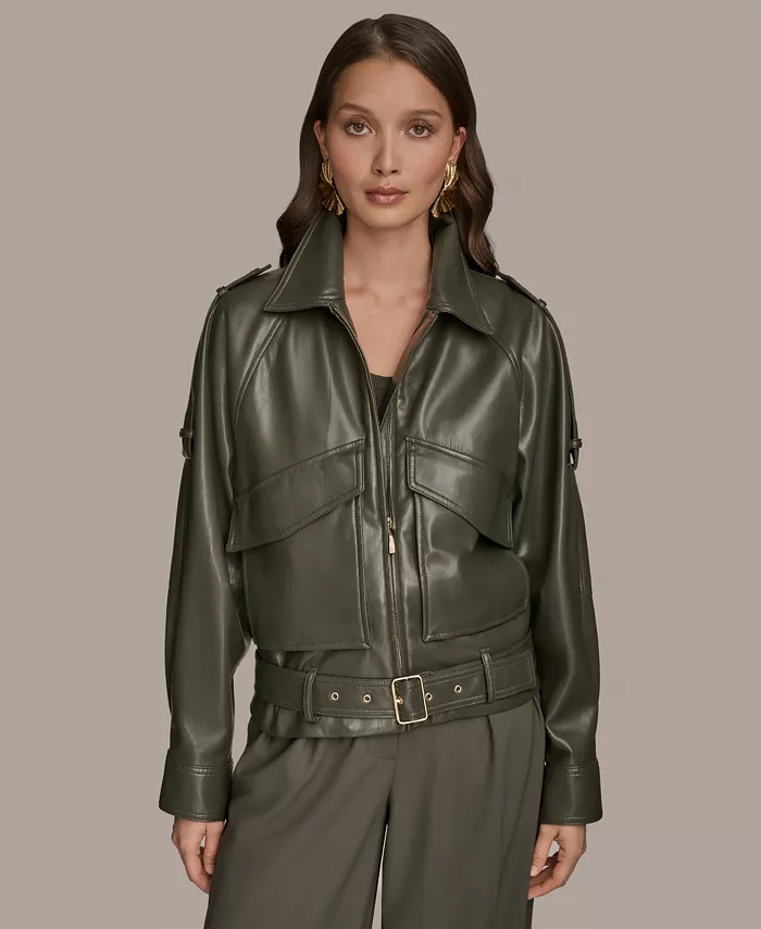 Женская куртка из искусственной кожи с застежкой-молнией спереди и поясом Donna Karan New York, серый
Женская куртка из искусственной кожи с застежкой-молнией спереди и поясом Donna Karan New York, серый