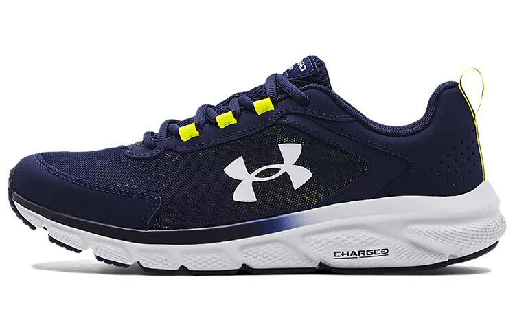 Кроссовки Charged Assert 9 для бега мужские с низким верхом, синие/белые/желтые Under Armour 
Кроссовки Charged Assert 9 для бега мужские с низким верхом, синие/белые/желтые Under Armour