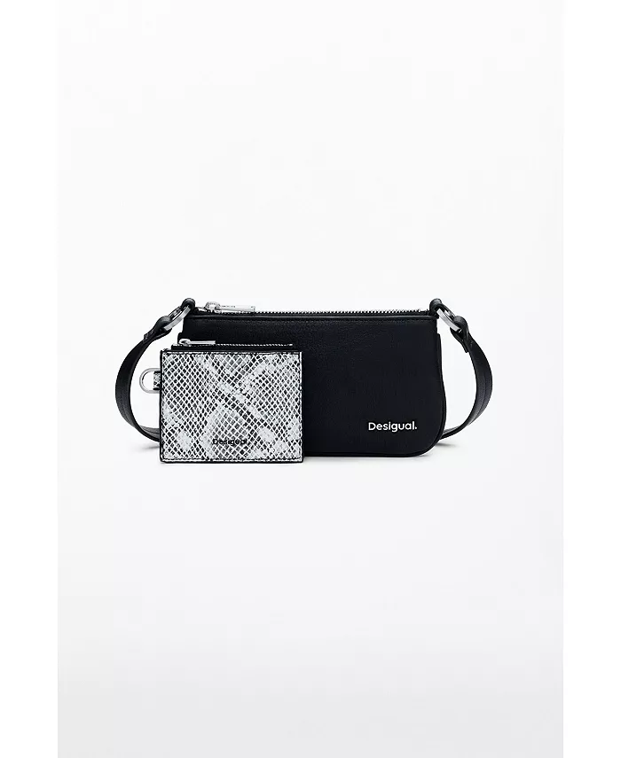 Женский большой кошелек 2-в-1 со змеиной кожей Desigual, черный
Женский большой кошелек 2-в-1 со змеиной кожей Desigual, черный