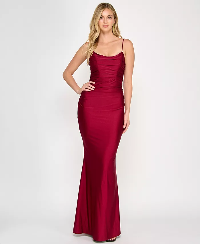 Атласное платье с рюшами на спине и бретельками для юниоров Crystal Doll, красный
Атласное платье с рюшами на спине и бретельками для юниоров Crystal Doll, красный