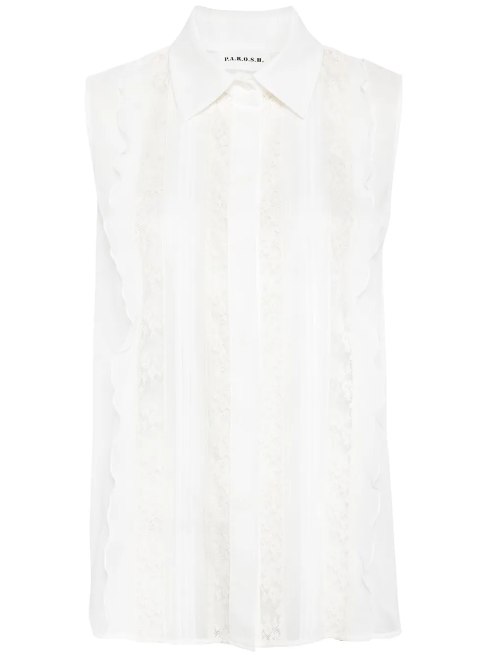Блузка без рукавов с кружевом P.A.R.O.S.H., белый
Блузка без рукавов с кружевом P.A.R.O.S.H., белый