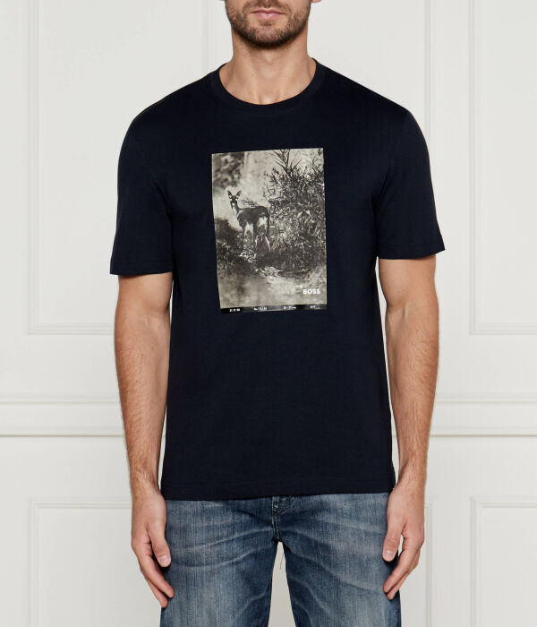 Футболка мужская Boss Orange с принтом, синий 
Футболка мужская Boss Orange с принтом, синий