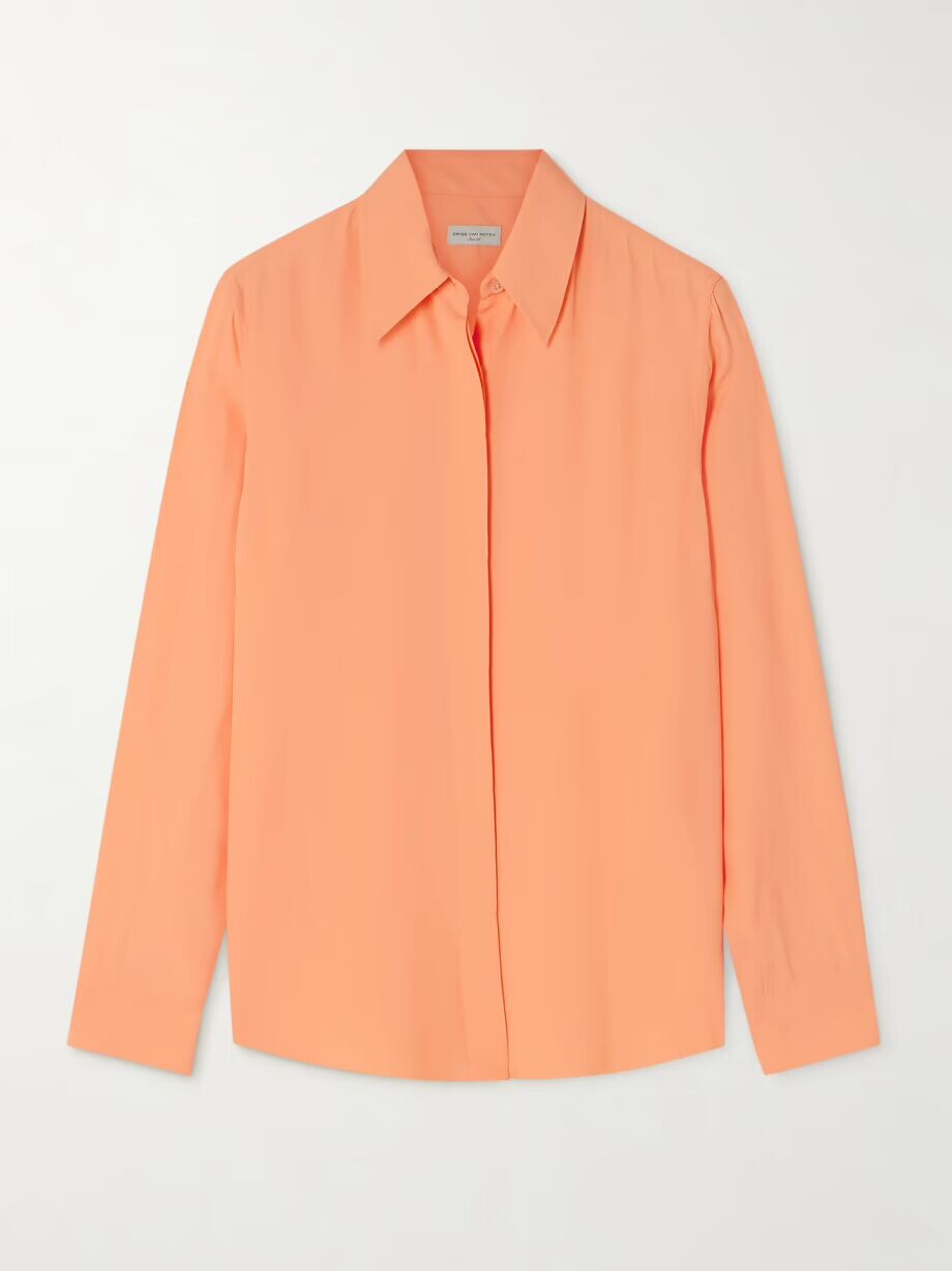Атласная рубашка Dries Van Noten, оранжевый
Атласная рубашка Dries Van Noten, оранжевый