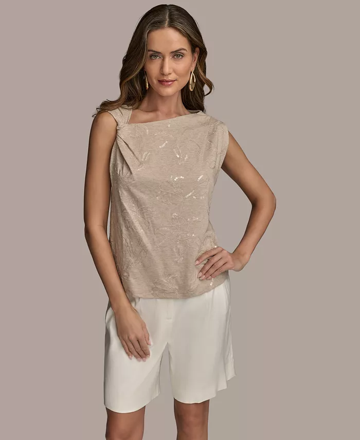 Женский топ без рукавов с пайетками Donna Karan New York, коричневый/бежевый
Женский топ без рукавов с пайетками Donna Karan New York, коричневый/бежевый