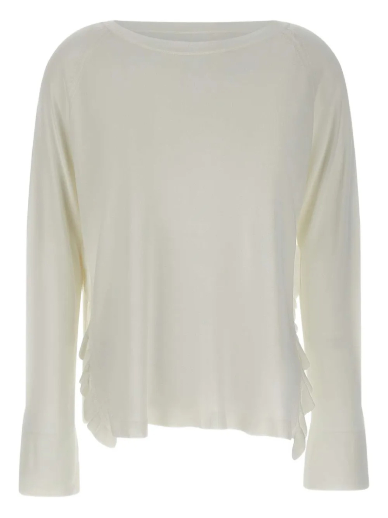 Свитер с оборками по подолу kaos, белый
Свитер с оборками по подолу kaos, белый