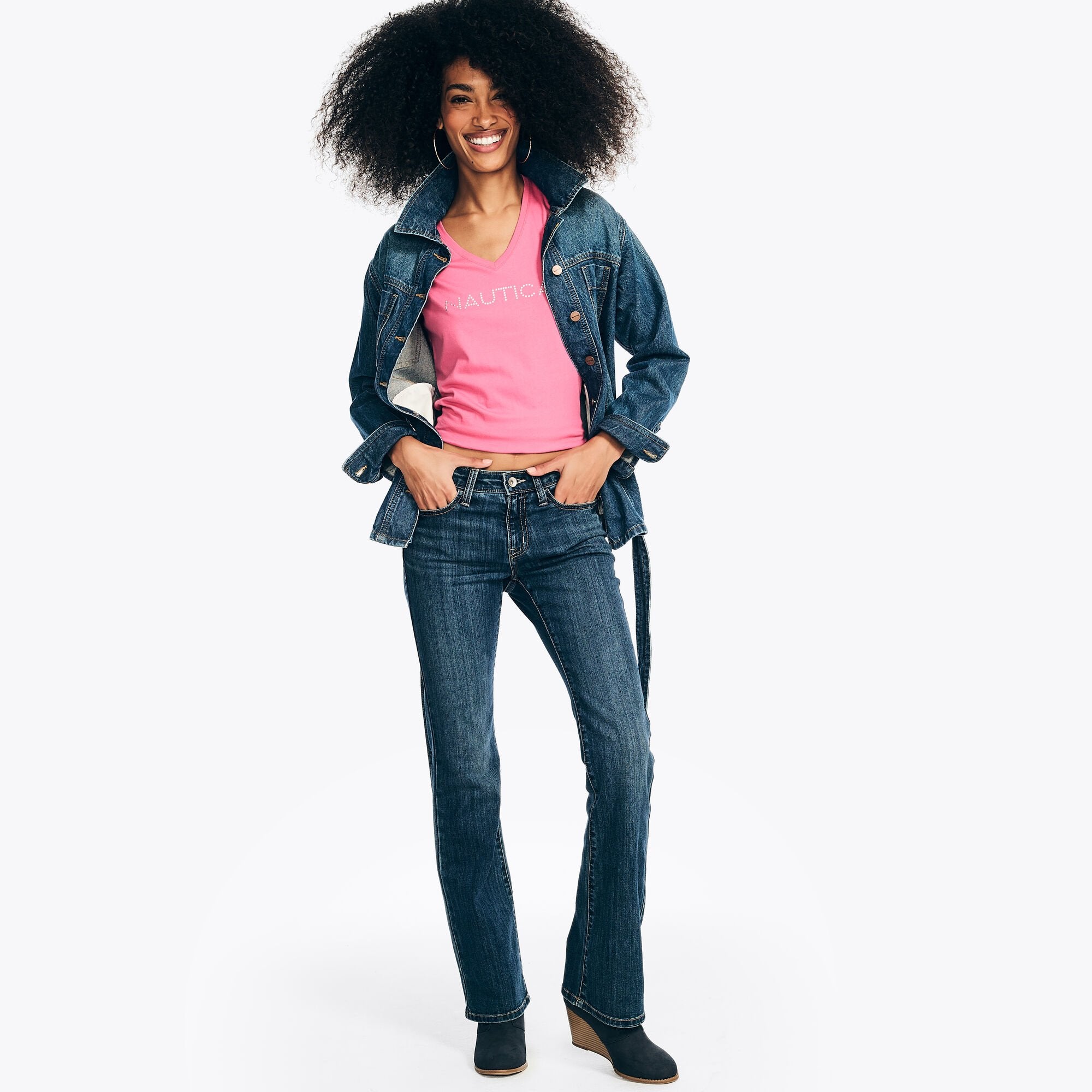 Женская футболка Nautica с V-образным вырезом, цвет lotus 
Женская футболка Nautica с V-образным вырезом, цвет lotus