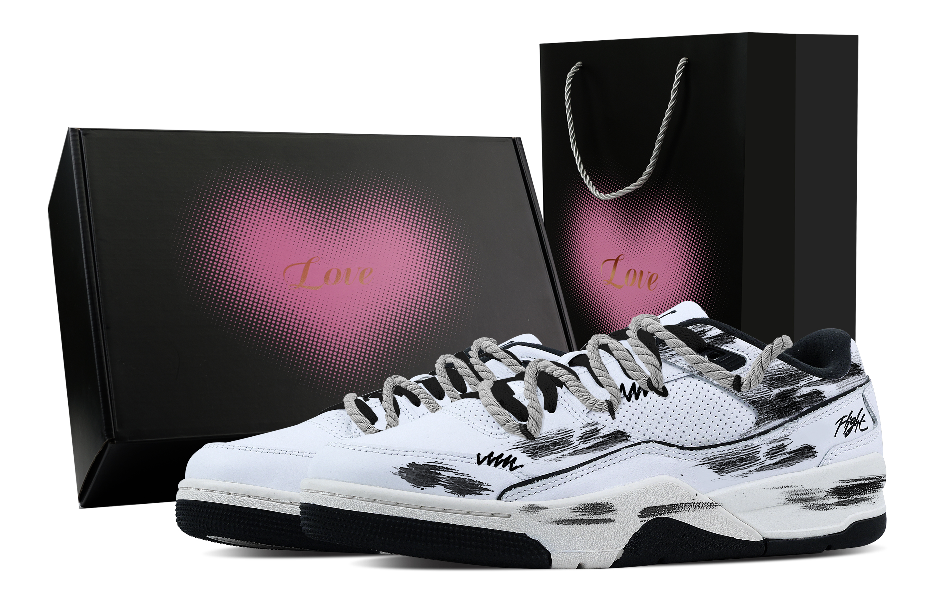 Jordan FLIGHT COURT Gothic Knight, Heart Box Abrasion Resistant Low top Vintage Basketball Shoes Men's Black White
Jordan FLIGHT COURT Gothic Knight, Heart Box Abrasion Resistant Low top Vintage Basketball Shoes Men's Black White