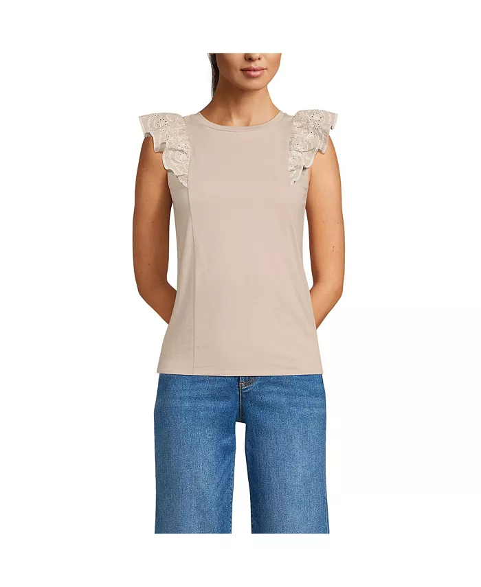 Женская майка с вышитыми воланами Lands' End, коричневый/бежевый
Женская майка с вышитыми воланами Lands' End, коричневый/бежевый