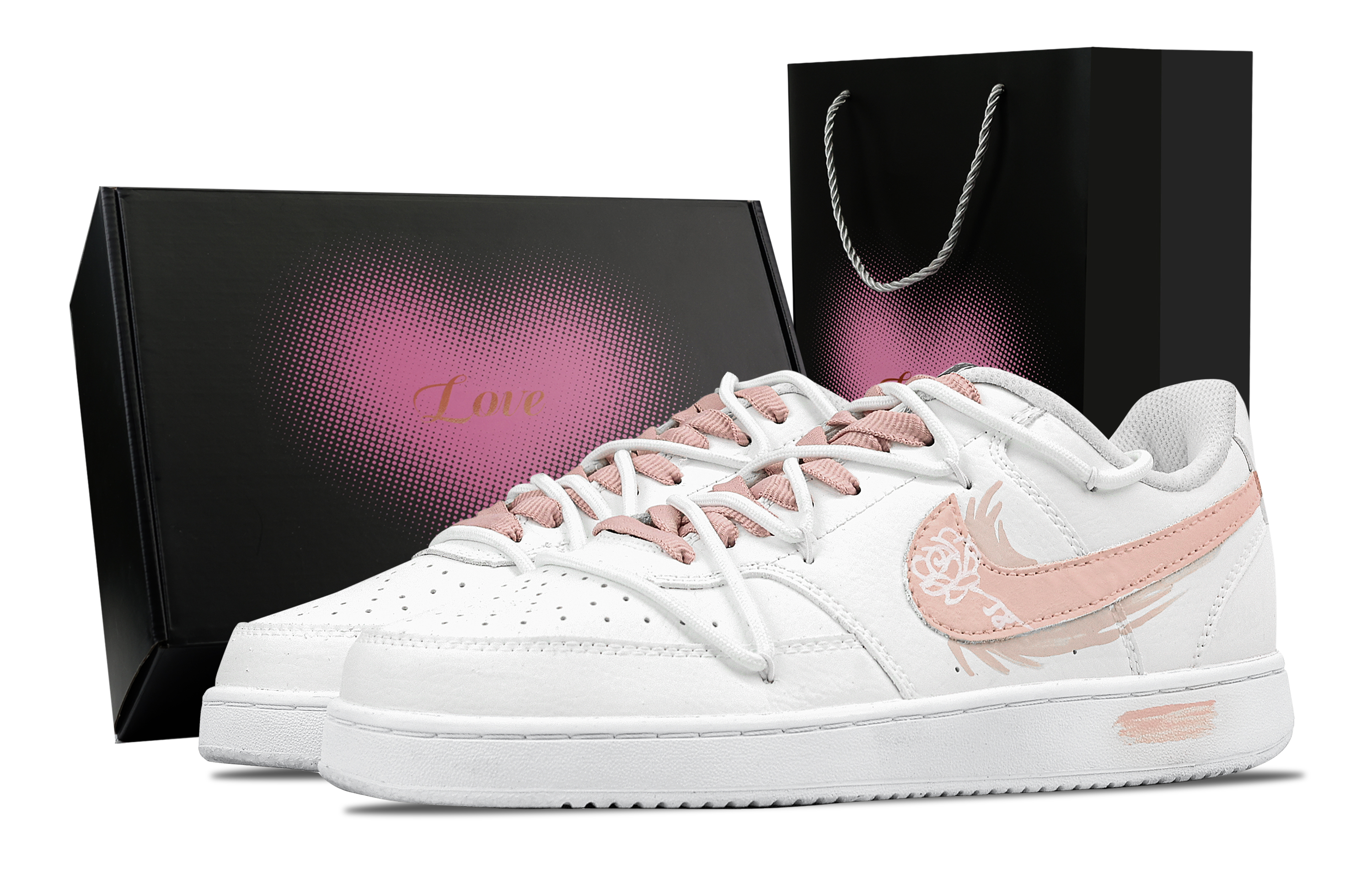 Nike Кроссовки для скейтборда Court Vision 1 Lotus Heart Box с противоскользящей подошвой, износостойкие, мужские, белые, розовые
Nike Кроссовки для скейтборда Court Vision 1 Lotus Heart Box с противоскользящей подошвой, износостойкие, мужские, белые, розовые