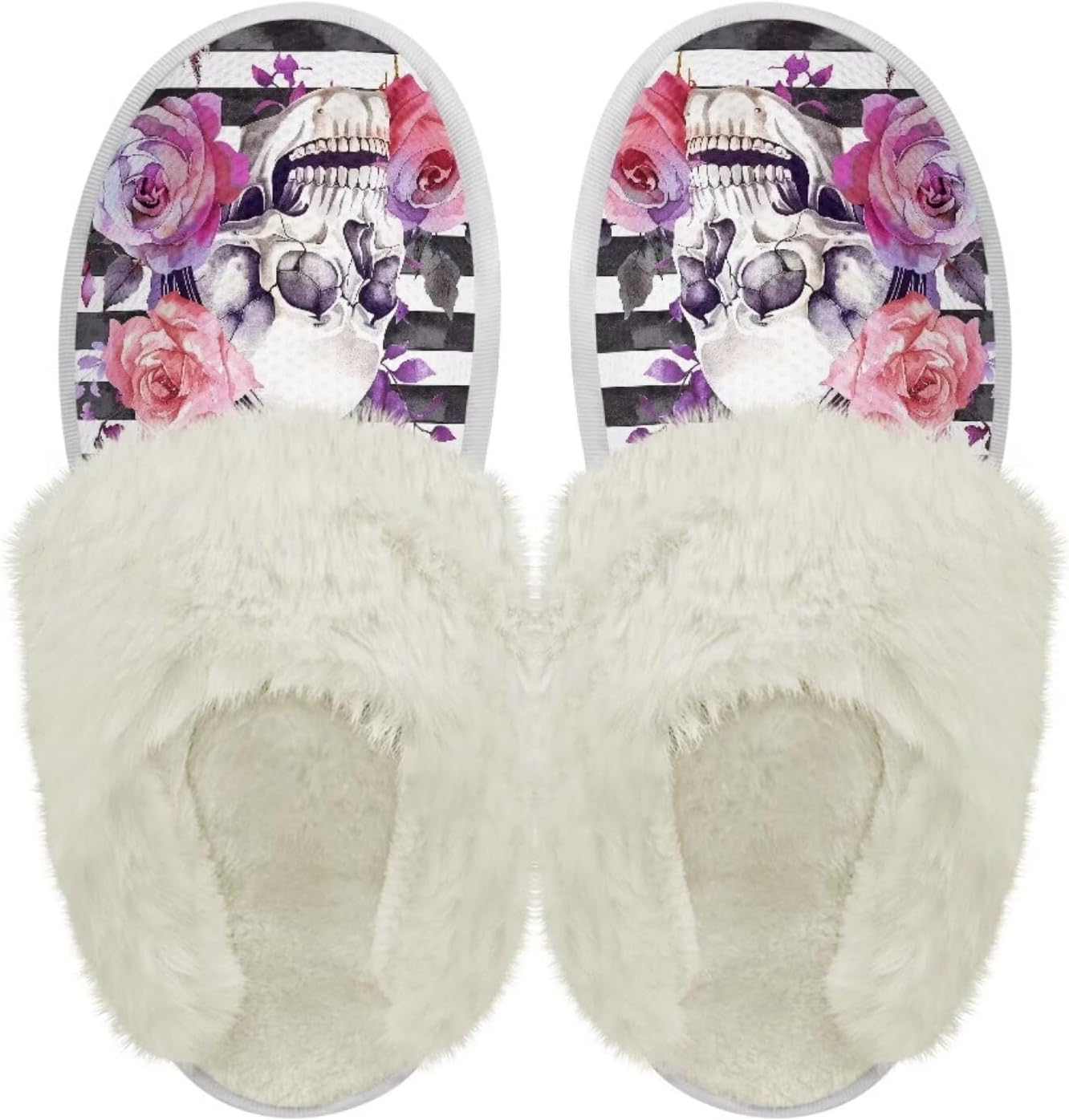 Тапочки chaqlin Fuzzy из плюша для женщин и мужчин, мягкие, комфортные, легкие, из фланели с меховой отделкой, с нескользящей водонепроницаемой подошвой для дома и улицы, Roses Skull
Тапочки chaqlin Fuzzy из плюша для женщин и мужчин, мягкие, комфортные, легкие, из фланели с меховой отделкой, с нескользящей водонепроницаемой подошвой для дома и улицы, Roses Skull