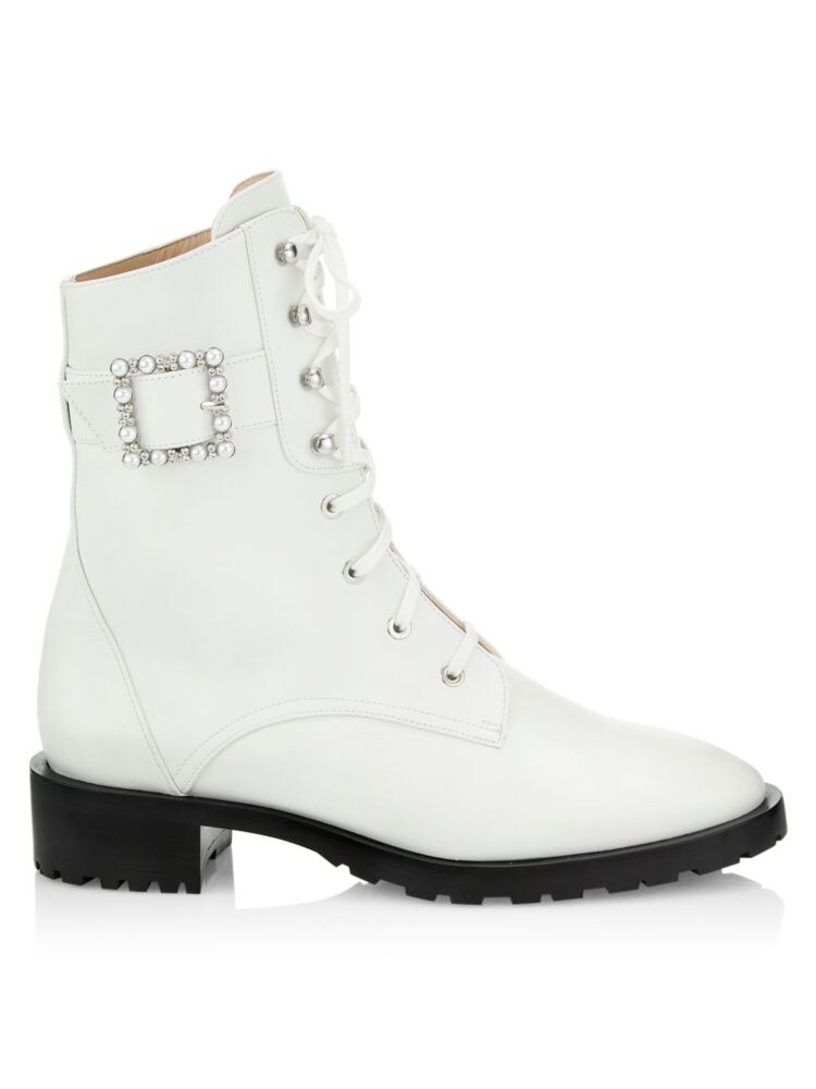 Кожаные ботильоны с пряжкой из искусственного жемчуга Stuart Weitzman, белый
Кожаные ботильоны с пряжкой из искусственного жемчуга Stuart Weitzman, белый