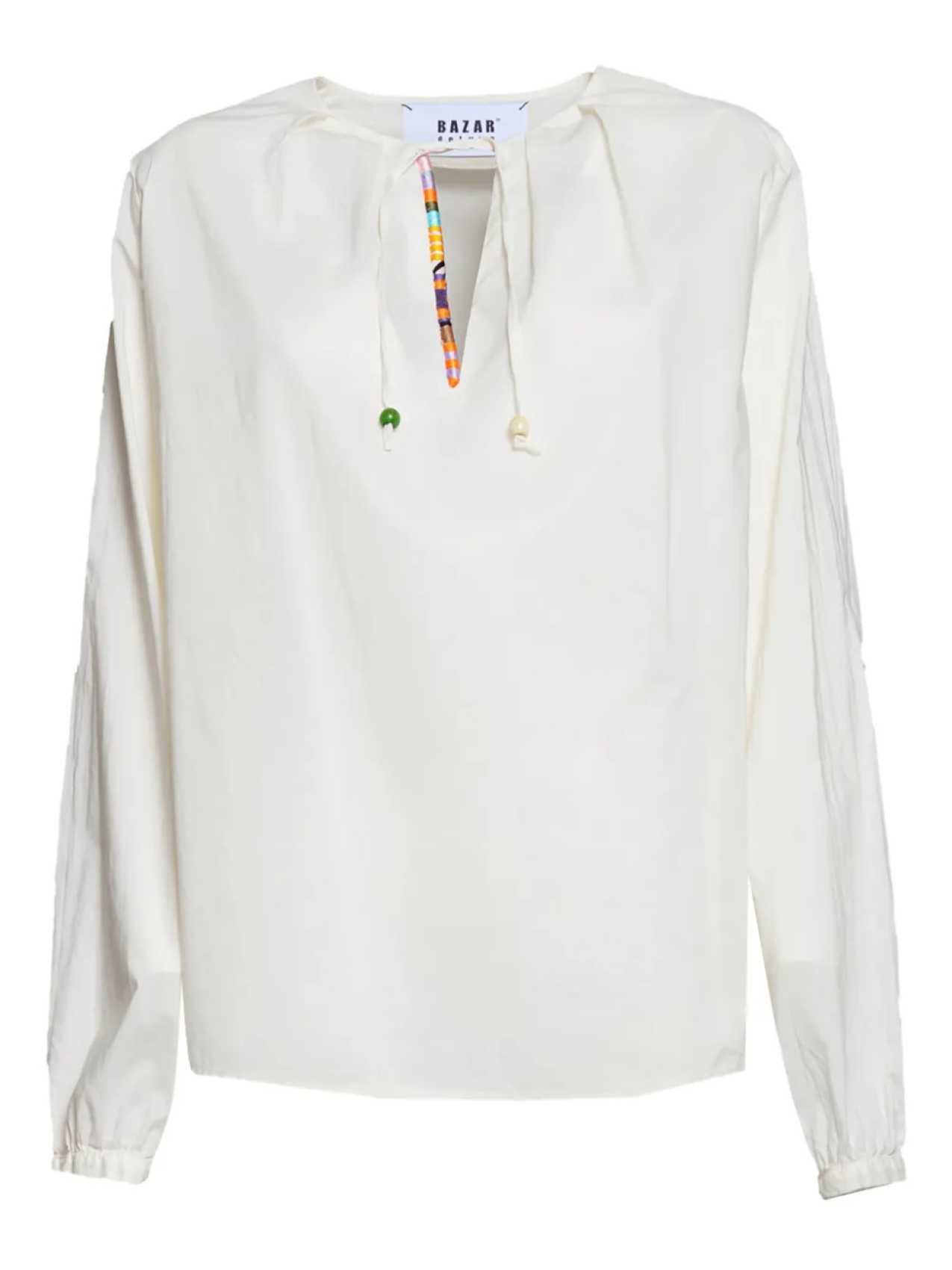 Блузка с V-образным вырезом Bazar Deluxe, белый 
Блузка с V-образным вырезом Bazar Deluxe, белый