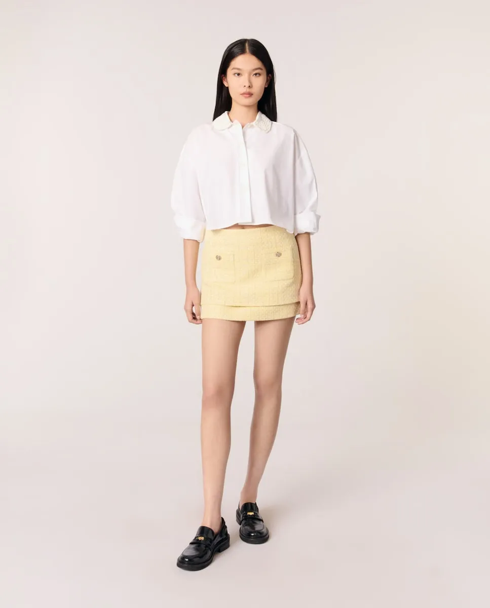 Мини-юбка из твида с двойным подолом Maje, жёлтый
Мини-юбка из твида с двойным подолом Maje, жёлтый