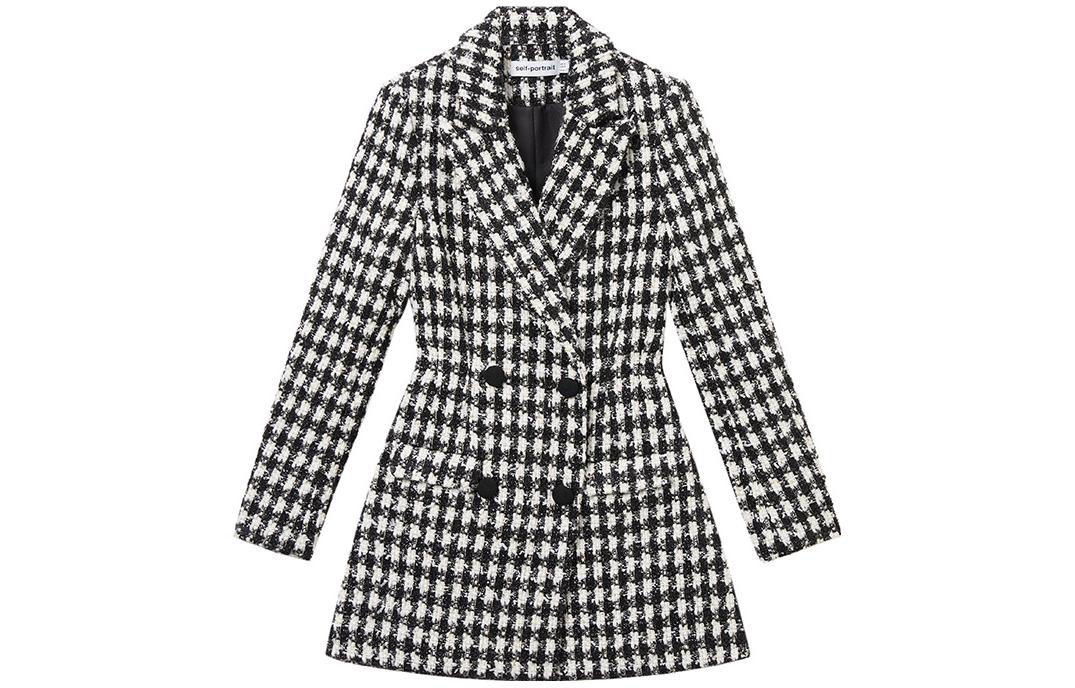 Клетчатое платье-пиджак Self-portrait, черная клетка
Клетчатое платье-пиджак Self-portrait, черная клетка