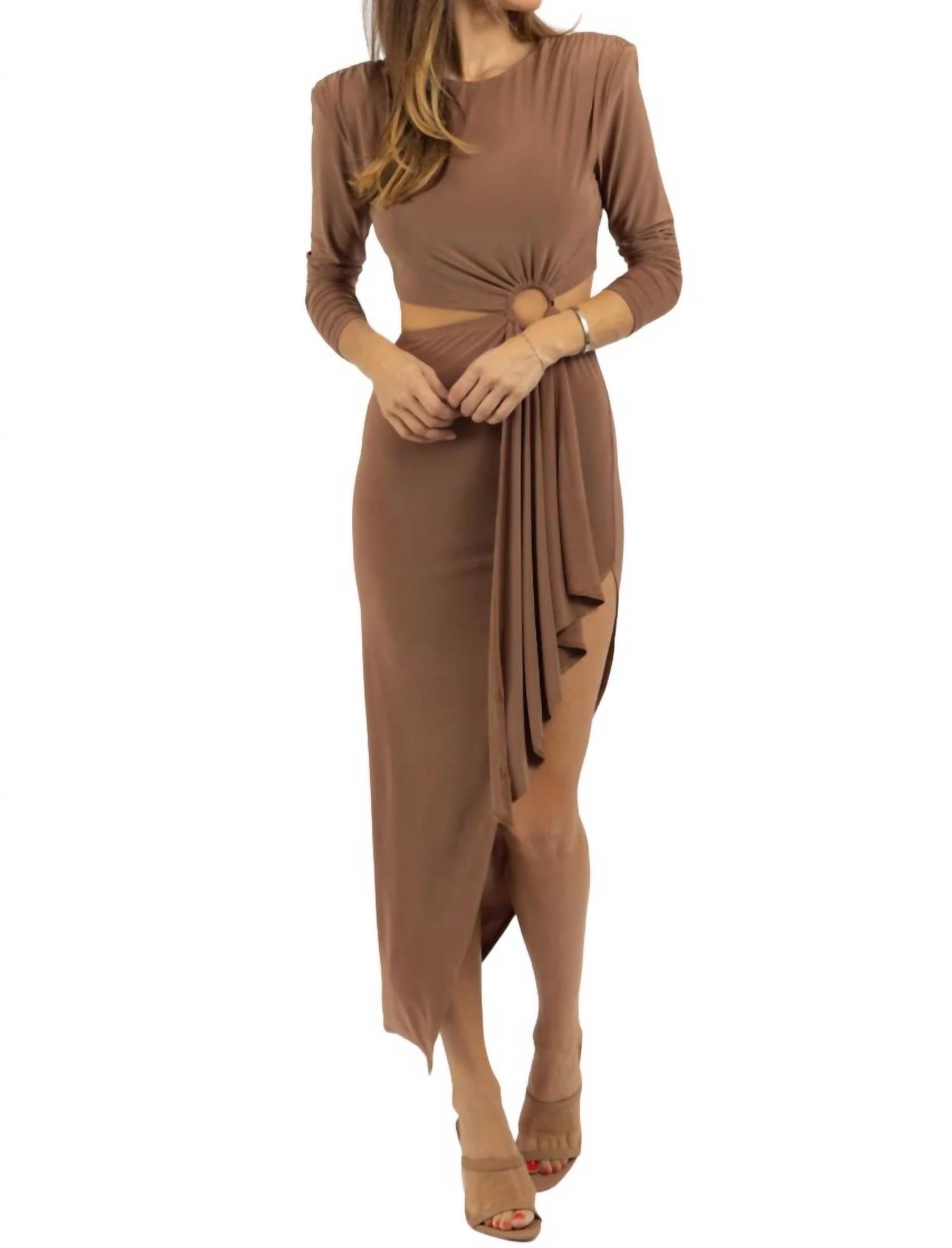 Длинный платье-миди с кружевными вырезами цвета хаки Win Win Apparel
Длинный платье-миди с кружевными вырезами цвета хаки Win Win Apparel