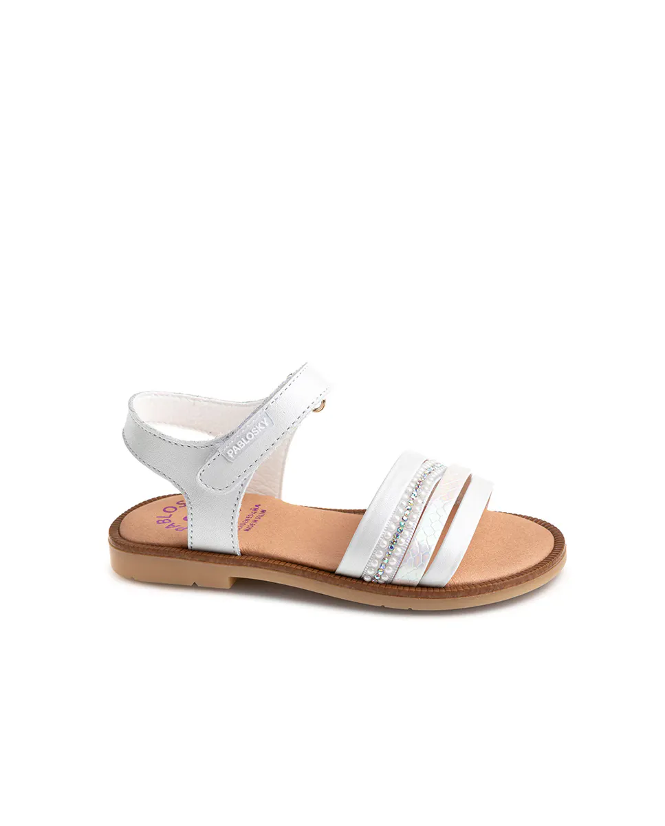 Сандалии кожаные для девочек с застежкой-липучкой Pablosky, белый
Сандалии кожаные для девочек с застежкой-липучкой Pablosky, белый