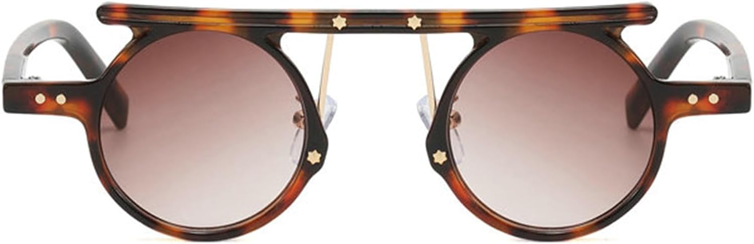 Женские солнцезащитные очки Helena Small Round Punk в стиле ретро с прозрачными градиентными линзами и защитой от УФ-излучения UV400, мужские солнцезащитные очки с двухцветными заклепками S67, C2
Женские солнцезащитные очки Helena Small Round Punk в стиле ретро с прозрачными градиентными линзами и защитой от УФ-излучения UV400, мужские солнцезащитные очки с двухцветными заклепками S67, C2