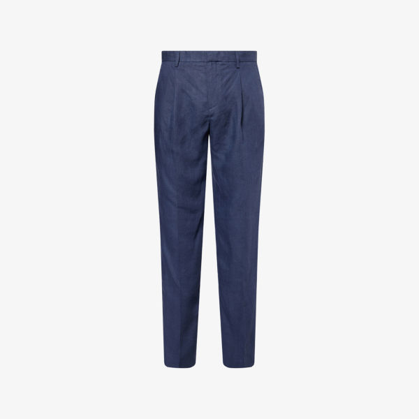 Брюки Sunspel из льна с плиссировкой и классическим кроем, синий
Брюки Sunspel из льна с плиссировкой и классическим кроем, синий