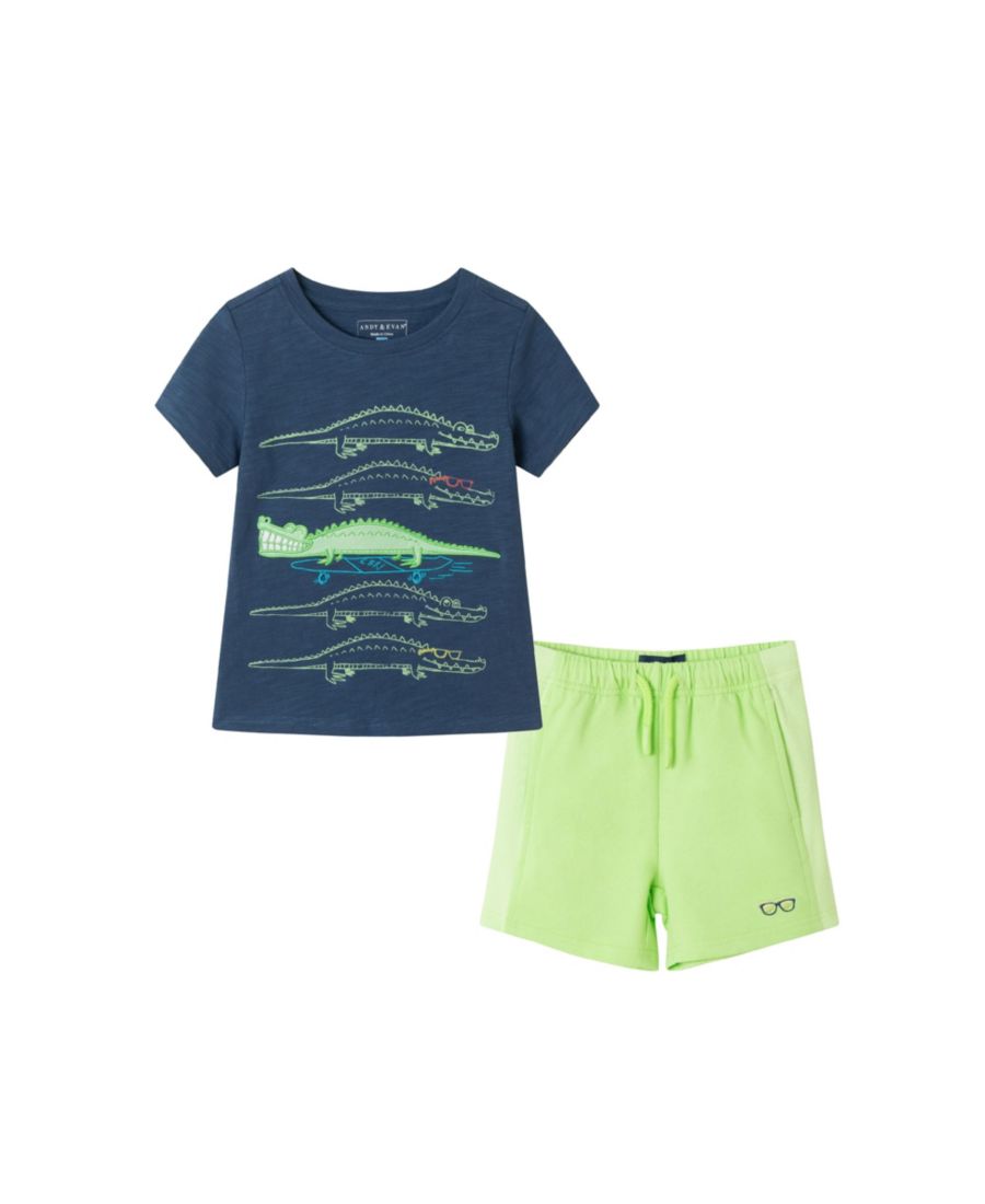Детский комплект для мальчиков: футболка с коротким рукавом и вязаные шорты-карго Andy & Evan, Navy
Детский комплект для мальчиков: футболка с коротким рукавом и вязаные шорты-карго Andy & Evan, Navy
