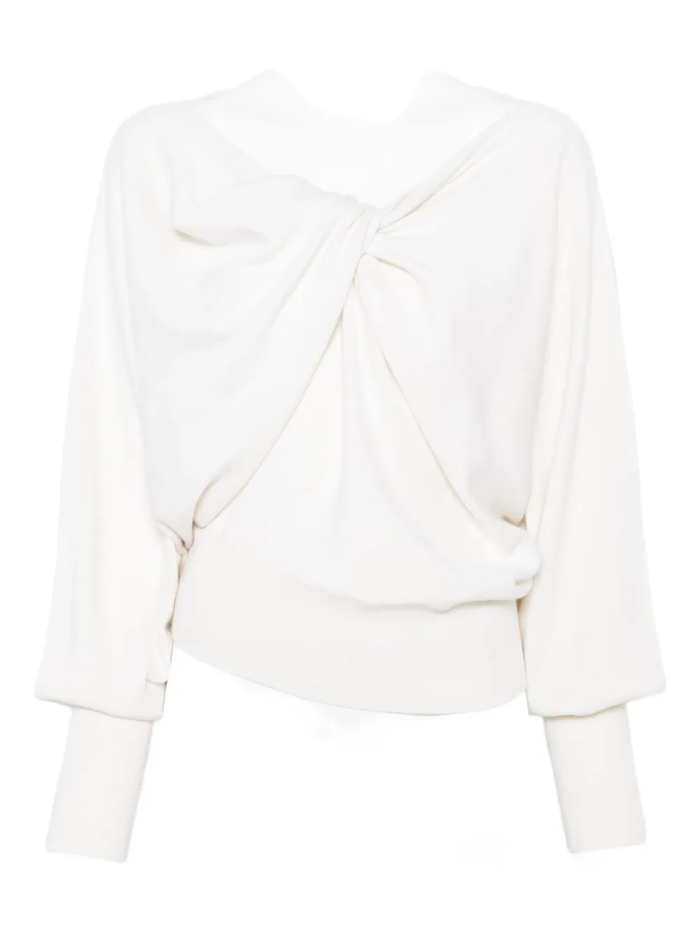 Свитер с перекрученным спереди узором Alberta Ferretti, нейтральный
Свитер с перекрученным спереди узором Alberta Ferretti, нейтральный