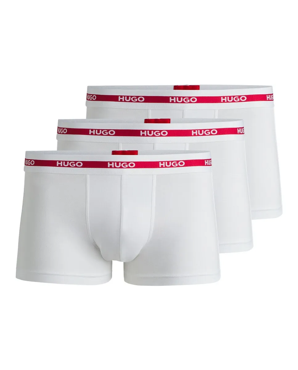 Комплект из трех трусов из эластичного хлопка с логотипами на талии Hugo, белый
Комплект из трех трусов из эластичного хлопка с логотипами на талии Hugo, белый