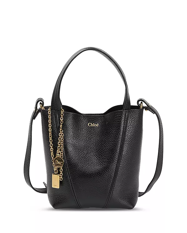 Небольшая кожаная сумка-шоппер Chloé, черный
Небольшая кожаная сумка-шоппер Chloé, черный