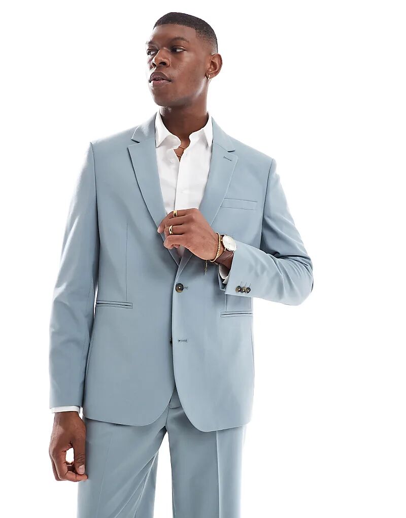 Пиджак ASOS DESIGN обычного цвета пыльно-синего цвета
Пиджак ASOS DESIGN обычного цвета пыльно-синего цвета