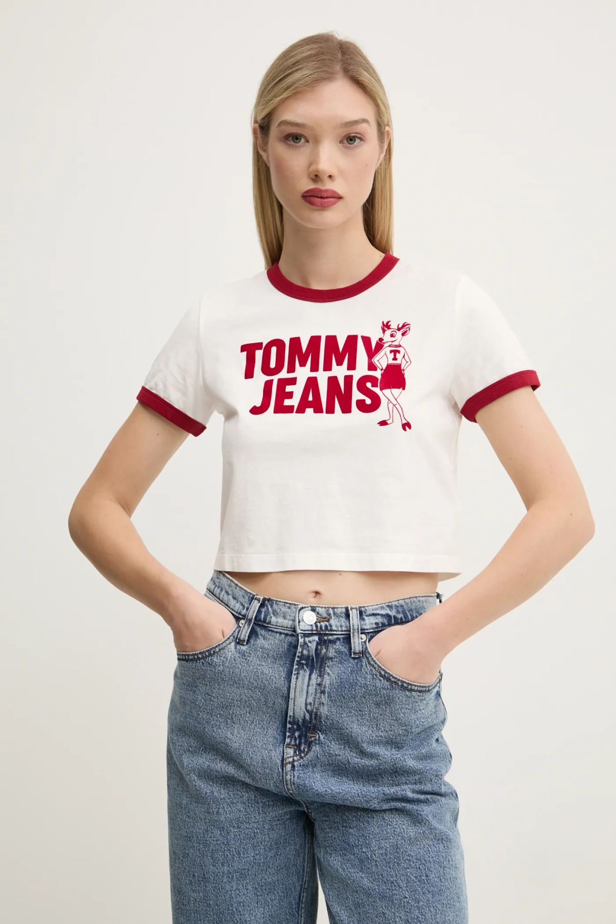 Хлопковая футболка Tommy Jeans, белый 
Хлопковая футболка Tommy Jeans, белый