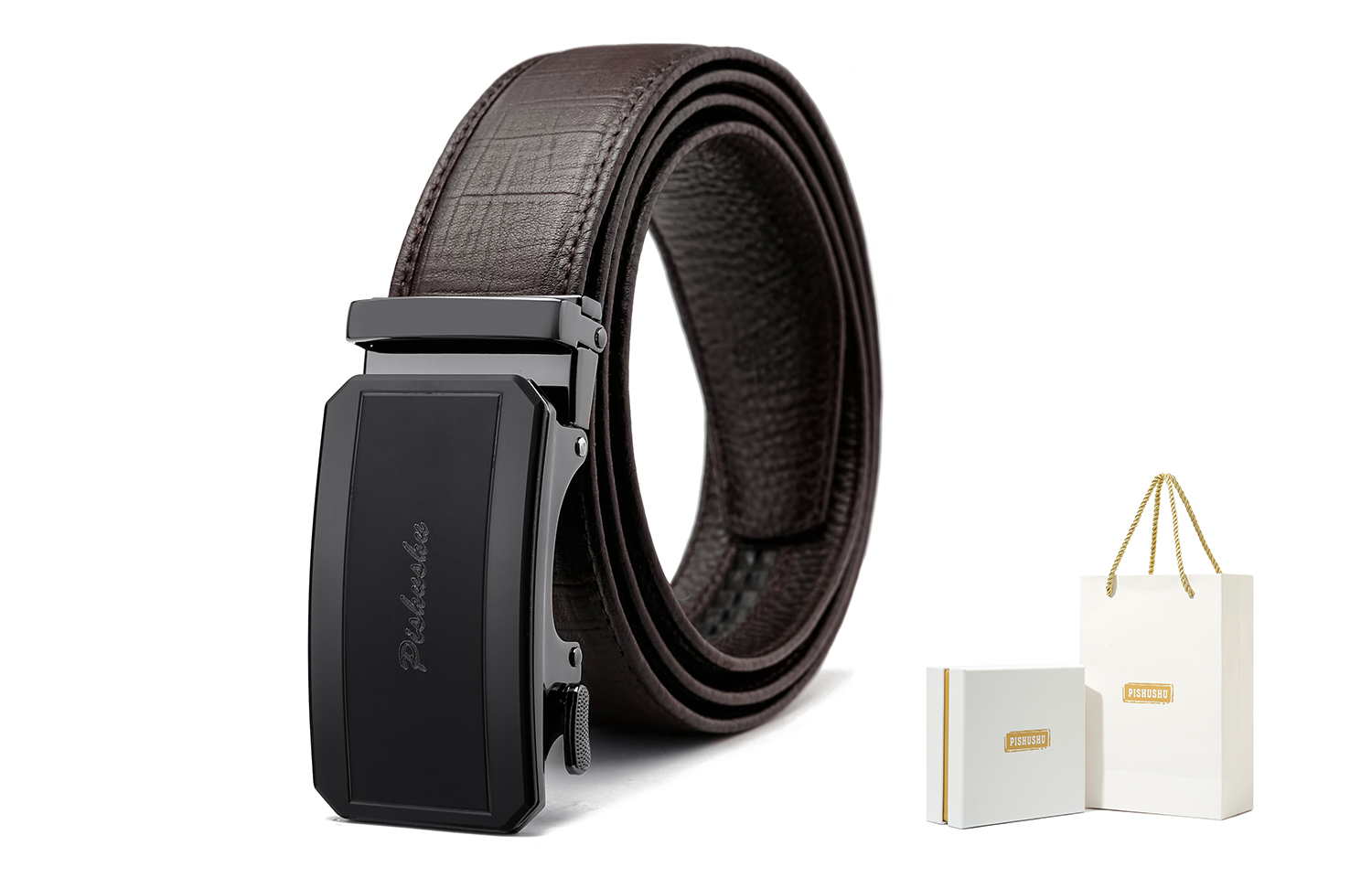 Премиум кожаный ремень PISHUSHU с автоматической пряжкой, черный, ширина 3,5 см
Премиум кожаный ремень PISHUSHU с автоматической пряжкой, черный, ширина 3,5 см