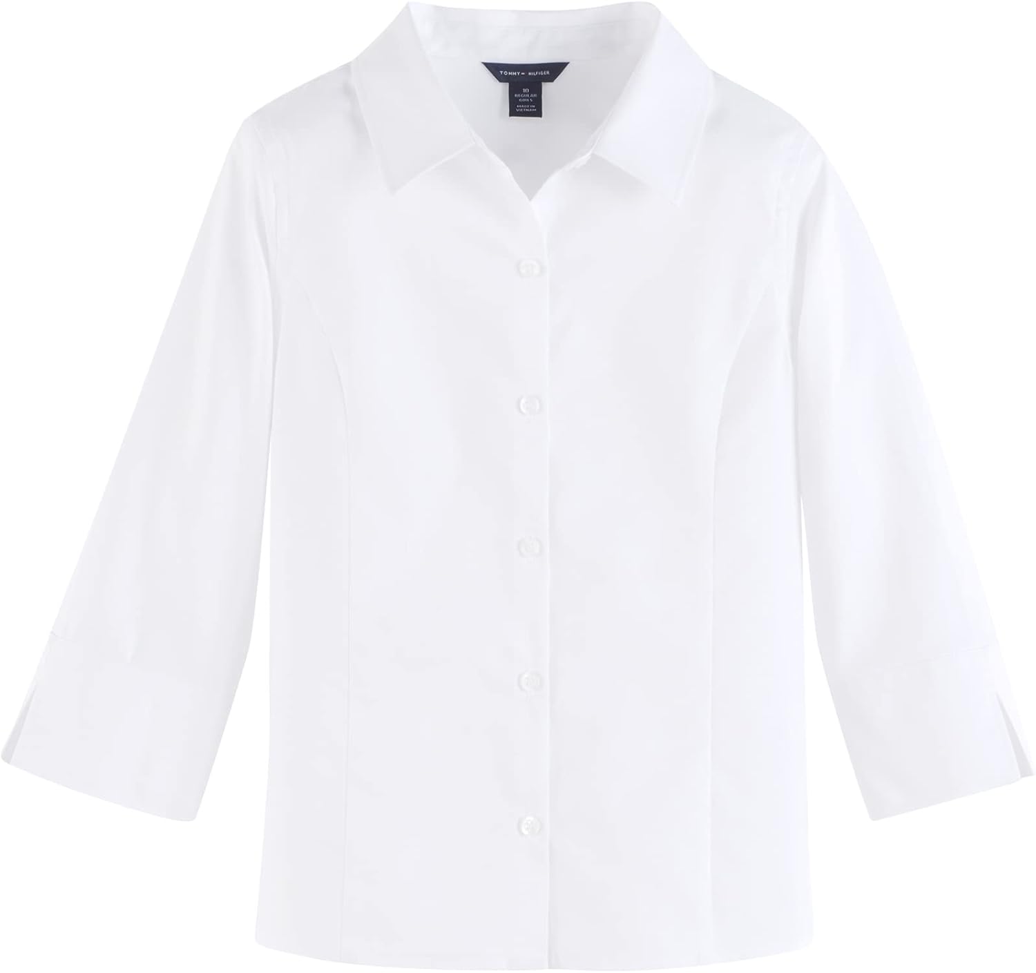 Женственная блузка Tommy Hilfiger с рукавами 3/4, школьная форма, крой Pinpoint, White
Женственная блузка Tommy Hilfiger с рукавами 3/4, школьная форма, крой Pinpoint, White
