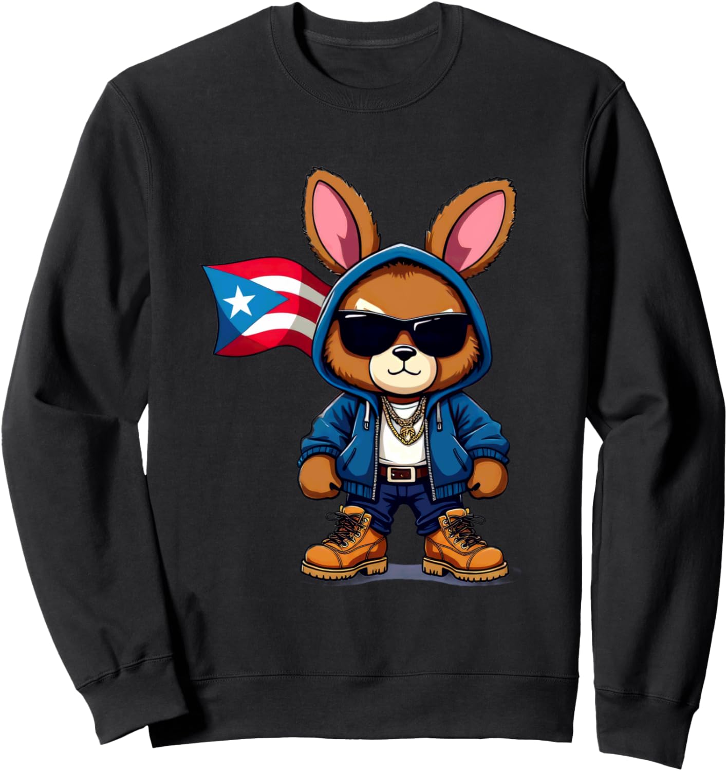 Толстовка с изображением пуэрториканского флага и кролика в стиле Крутой кролик Llego El Boricua, черный
Толстовка с изображением пуэрториканского флага и кролика в стиле Крутой кролик Llego El Boricua, черный