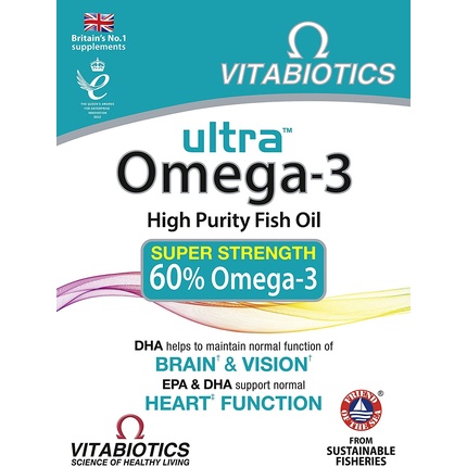 Капсулы Ультра Омега-3 60 шт. в упаковке Vitabiotics
Капсулы Ультра Омега-3 60 шт. в упаковке Vitabiotics