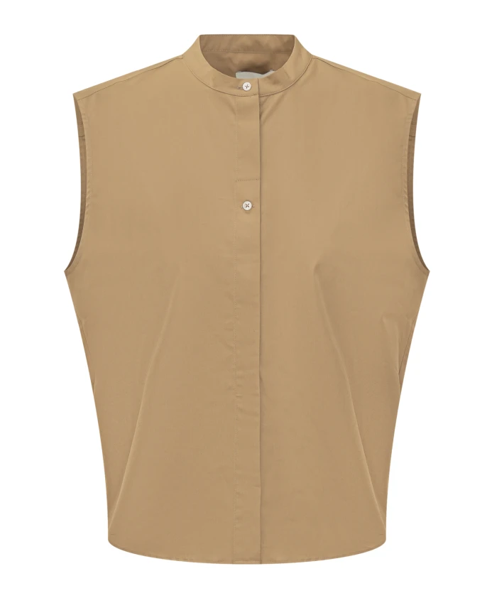 Рубашка без рукавов с воротником-стойкой на пуговицах Loulou Studio, бежевый
Рубашка без рукавов с воротником-стойкой на пуговицах Loulou Studio, бежевый